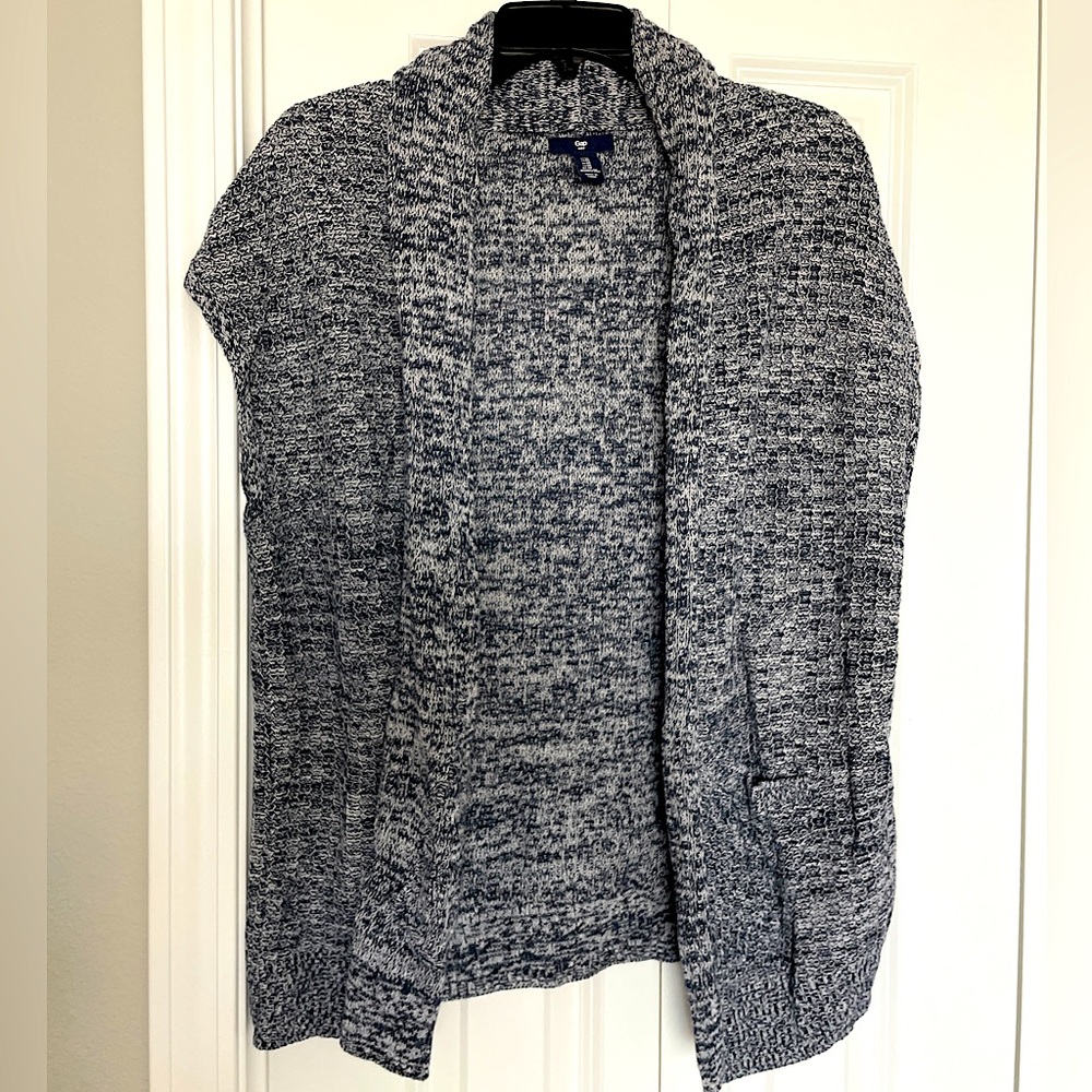 Gap Cardigan Sweater Vest - Medium, Navy/White
